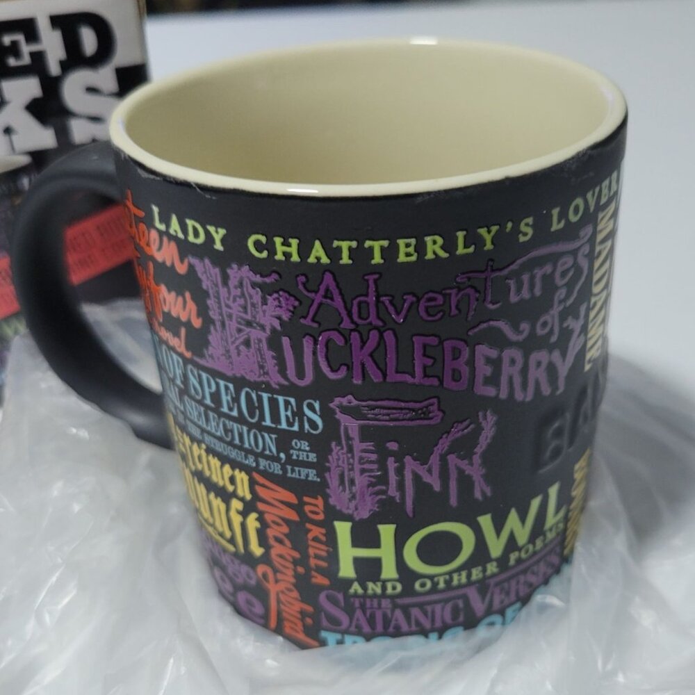 Banned Books Coffee Mug 12oz Tea Cup Censorship Unemployed Philosophers Guild